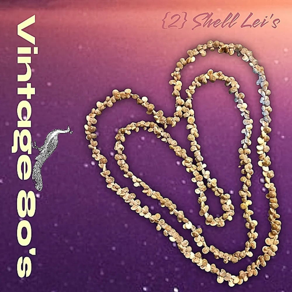 2 Vintage 39" Natural Shell Lei's - Picture 1 of 4